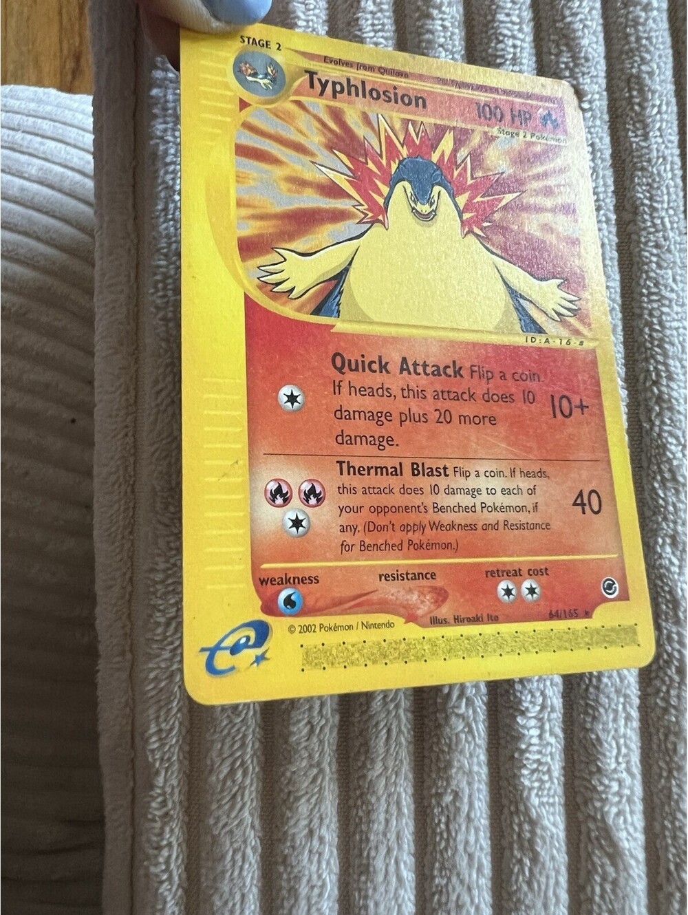 2002 RARE Typhlosion Ex Non Holo 64/165 Pokemon Card